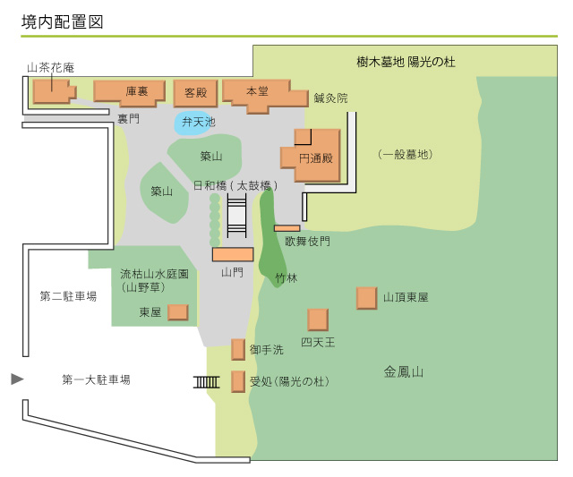 神奈川の樹木葬　龍散禅寺　境内配置図